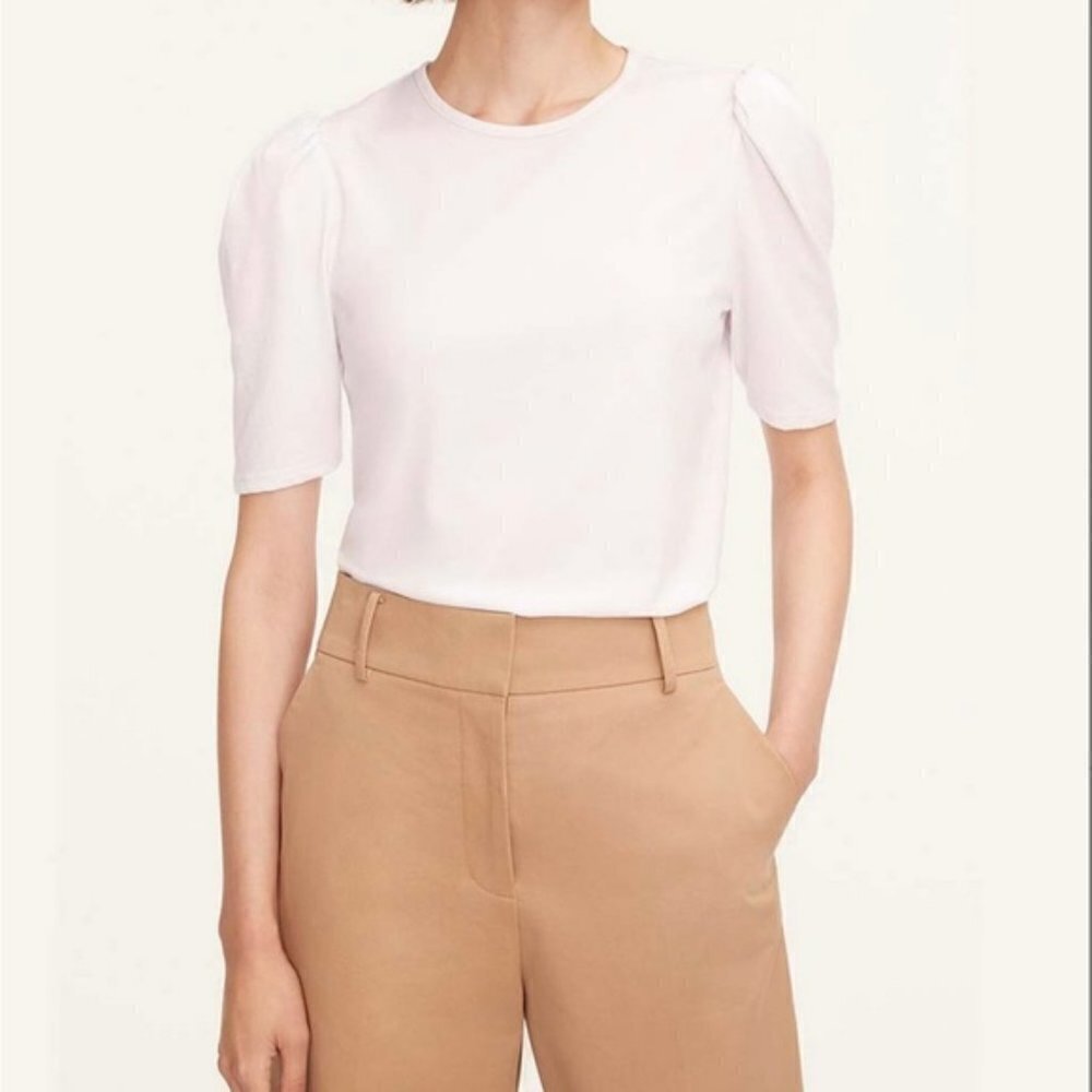 NEW Rebecca Taylor White A-line Puff Sleeves T-shirt US M